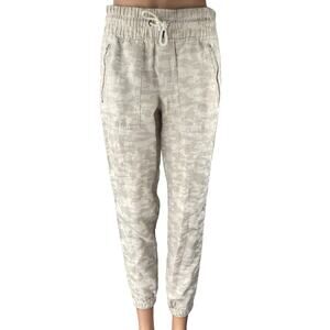 Athleta Cabo Tide Linen Women's Beige High Rise Jogger Sweat Pants Size 0P